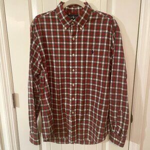 Ralph Lauren Plaid Button Down Shirt Men’s Large Red Green Classic Early 2000s